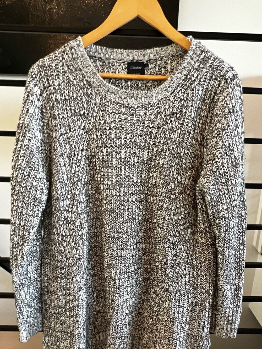 Gray Marled Crewneck Sweater
